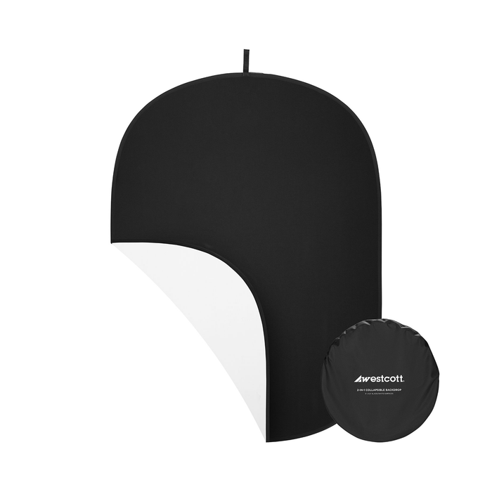 Westcott Collapsible 2-in-1 Black & White Backdrop, 5' x 6.5'