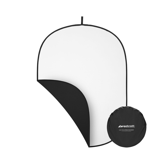 Westcott Collapsible 2-in-1 Black & White Backdrop, 5' x 6.5'