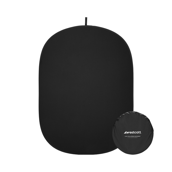 Westcott Collapsible 2-in-1 Black & White Backdrop, 5' x 6.5'
