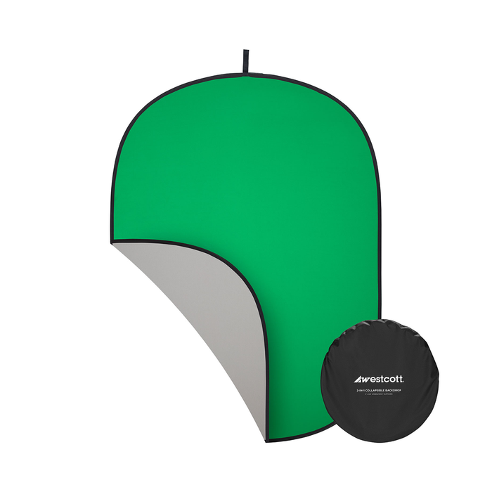 Westcott Collapsible 2-in-1 Gray & Green Backdrop, 5' x 6.5'