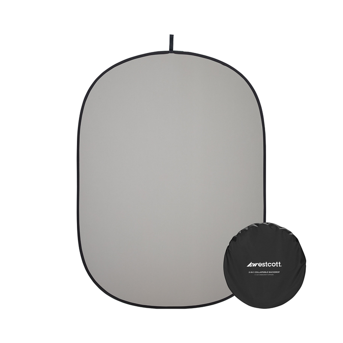Westcott Collapsible 2-in-1 Gray & Green Backdrop, 5' x 6.5'