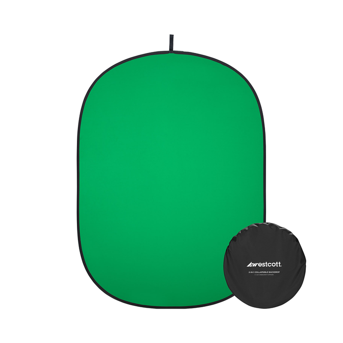Westcott Collapsible 2-in-1 Gray & Green Backdrop, 5' x 6.5'
