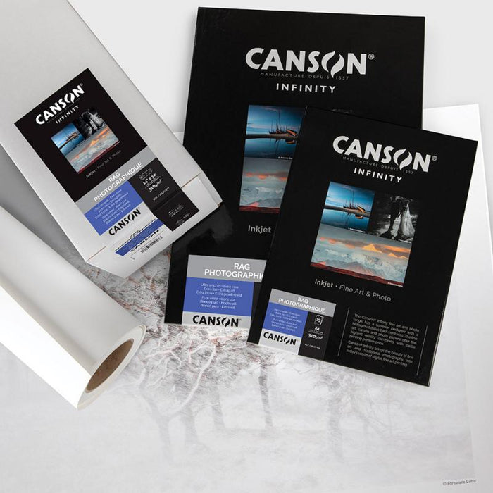Canson Infinity Rag Photographique Smooth Matte Inkjet Paper, 310gsm, 17"x50' - Roll