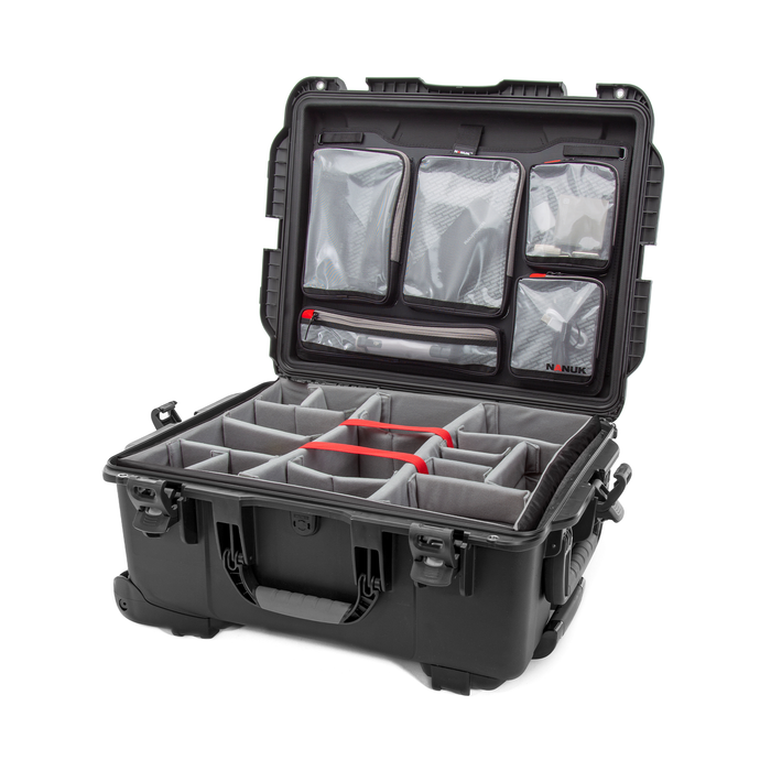 Nanuk 955 Wheeled Pro Photo Kit Protective Case with Padded Dividers & Lid Organizer - Black
