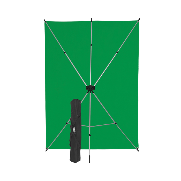 Westcott X-Drop Wrinkle-Resistant Backdrop Kit, 5' x 7' - Chroma-Key Green Screen