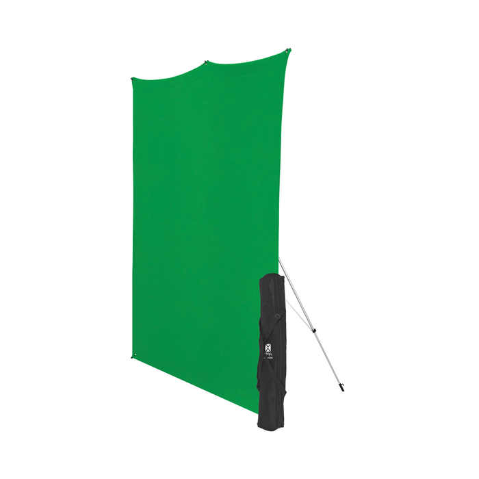 Westcott X-Drop Wrinkle-Resistant Backdrop Kit, 5' x 7' - Chroma-Key Green Screen