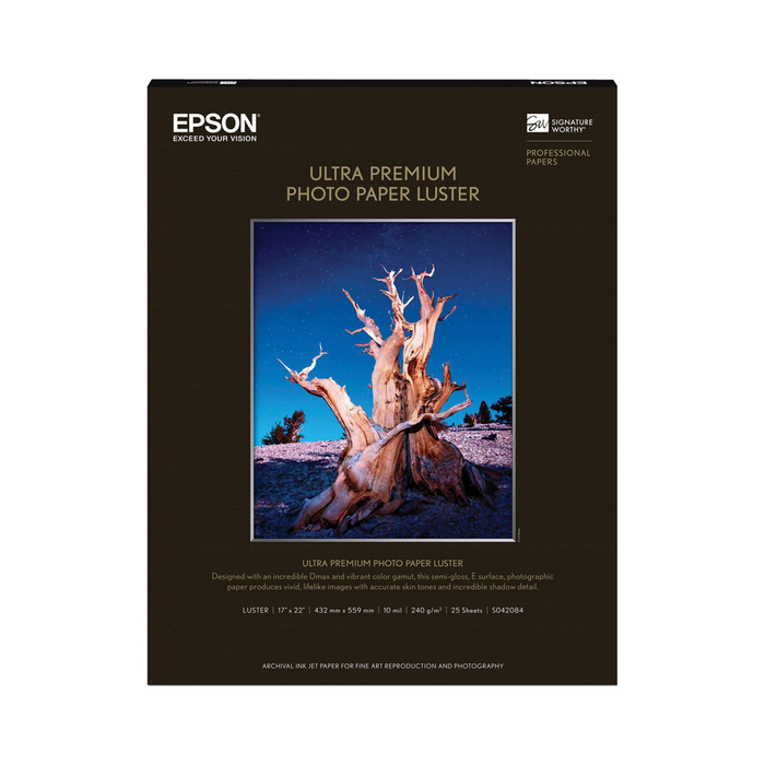 Epson Ultra Premium Luster Photo Paper, 17 x 22" - 25 Sheets
