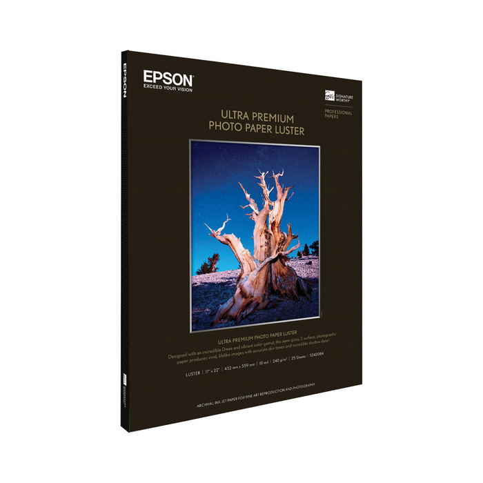 Epson Ultra Premium Luster Photo Paper, 17 x 22" - 25 Sheets