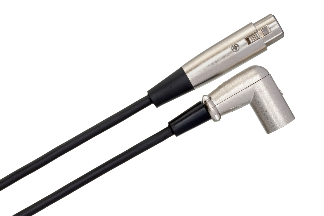 Hosa 3-Pin XLR Female to XLR Angled Male Balanced Interconnect Cable - 1.5'