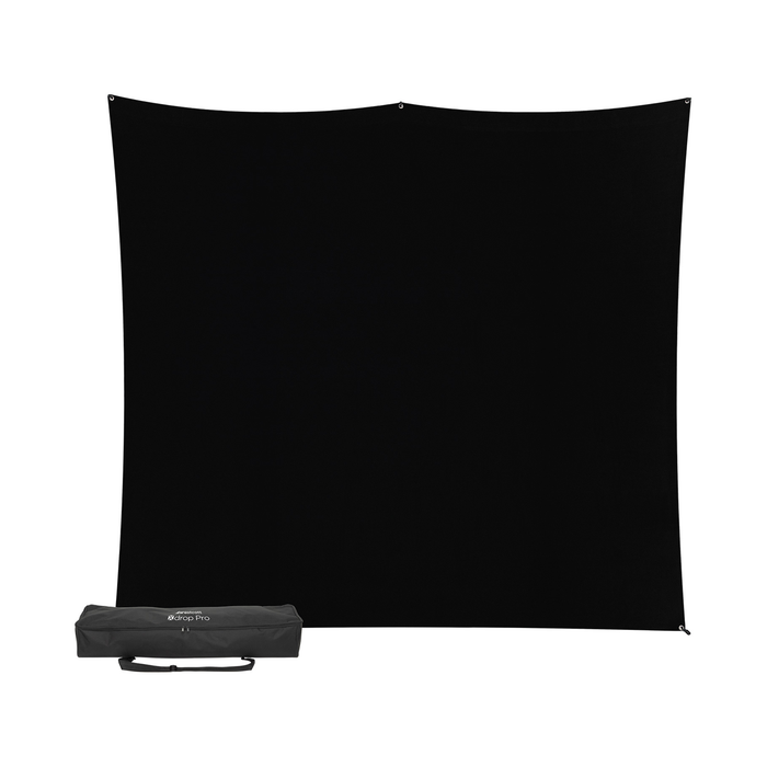 Westcott X-Drop Pro Wrinkle-Resistant Backdrop Kit, 8' x 8' - Rich Black
