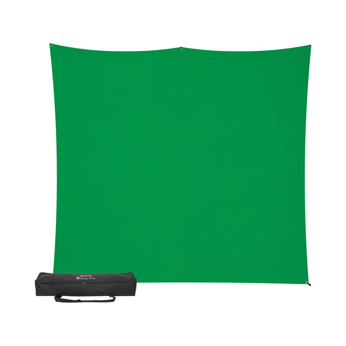 Westcott X-Drop Pro Wrinkle-Resistant Backdrop Kit, 8' x 8' - Chroma-Key Green Screen