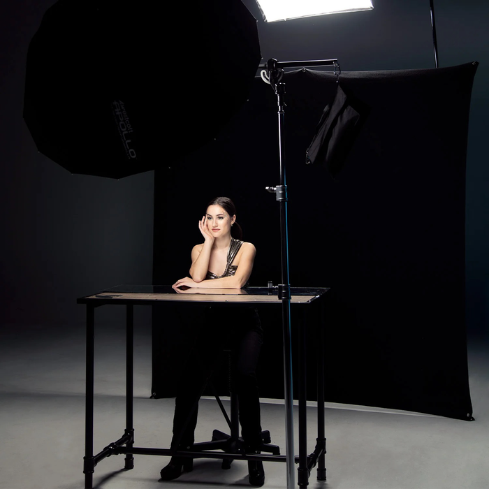 Westcott X-Drop Pro Wrinkle-Resistant Backdrop Kit, 8' x 8' - Rich Black