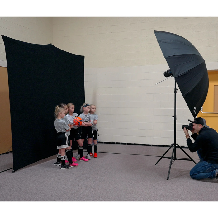 Westcott X-Drop Pro Wrinkle-Resistant Backdrop Kit, 8' x 8' - Rich Black