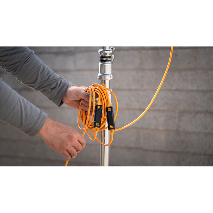 Tether Tools TetherPro USB-C Straight to Right-Angled Cable, 31' - High-Visibility Orange