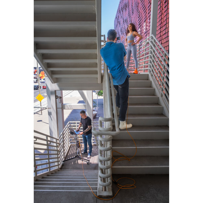 Tether Tools TetherPro USB-C Straight to Right-Angled Cable, 31' - High-Visibility Orange