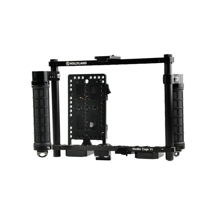 Hollyland Monitor Cage V1 with Rubber Handgrips for 5 to 9" Monitors, V-Mount - Black