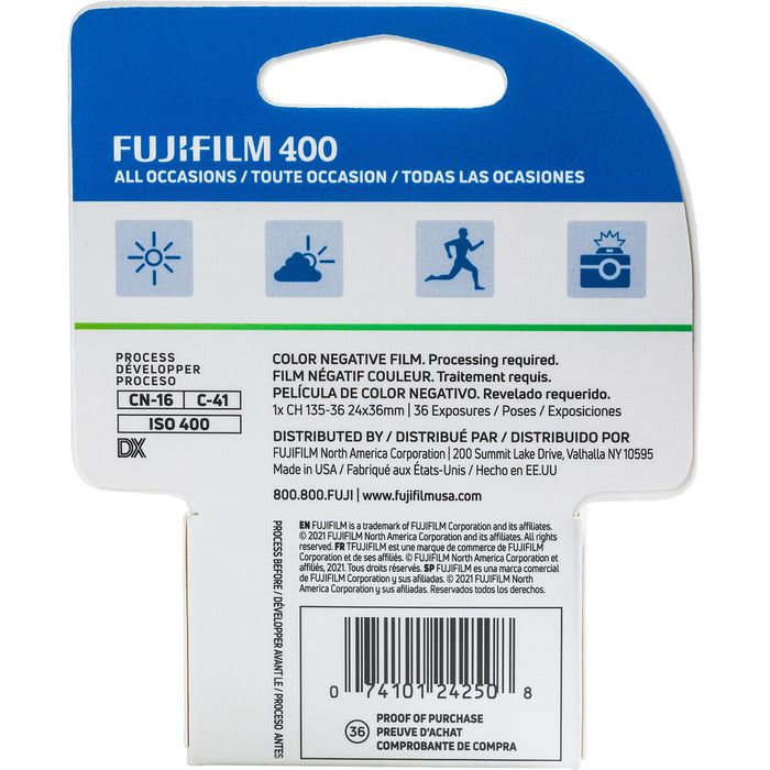 Fujifilm 400 Color Negative, 35mm Film - 36 Exposure, Single Roll