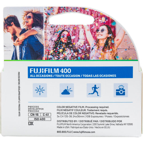 Fujifilm 400 Color Negative, 35mm Film - 36 Exposure, 3 Pack