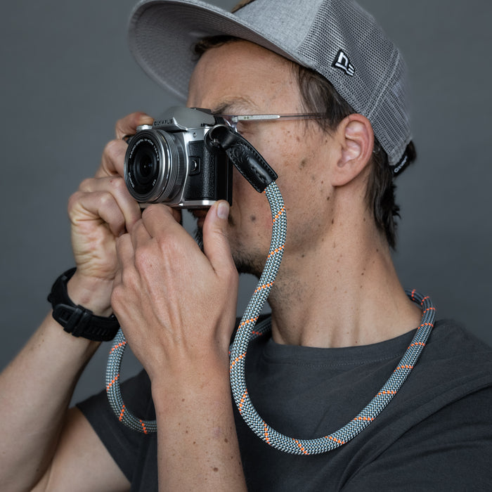 Cooph Rope Camera Strap with Split Ring, 51.2" (130cm) - Orange Ice