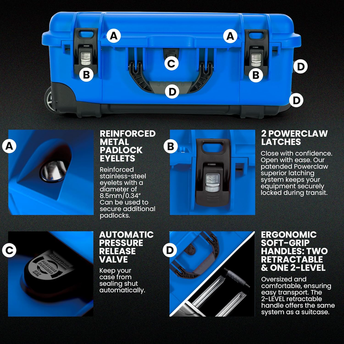 Nanuk 935 Wheeled Pro Photo Kit Protective Case with Padded Dividers & Lid Organizer - Blue