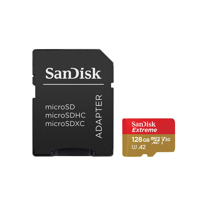SanDisk 128GB Extreme microSDXC UHS-I Memory Card with Adapter