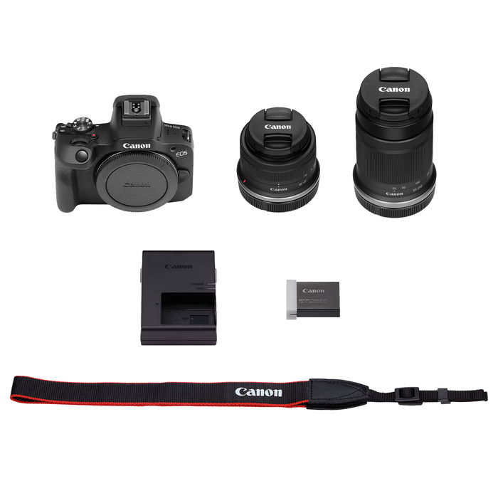 Canon EOS R100 RF-S 18-45mm f/4.5-6.3 IS STM & RF-S 55-210mm f/5-7.1 IS STM Lens Kit
