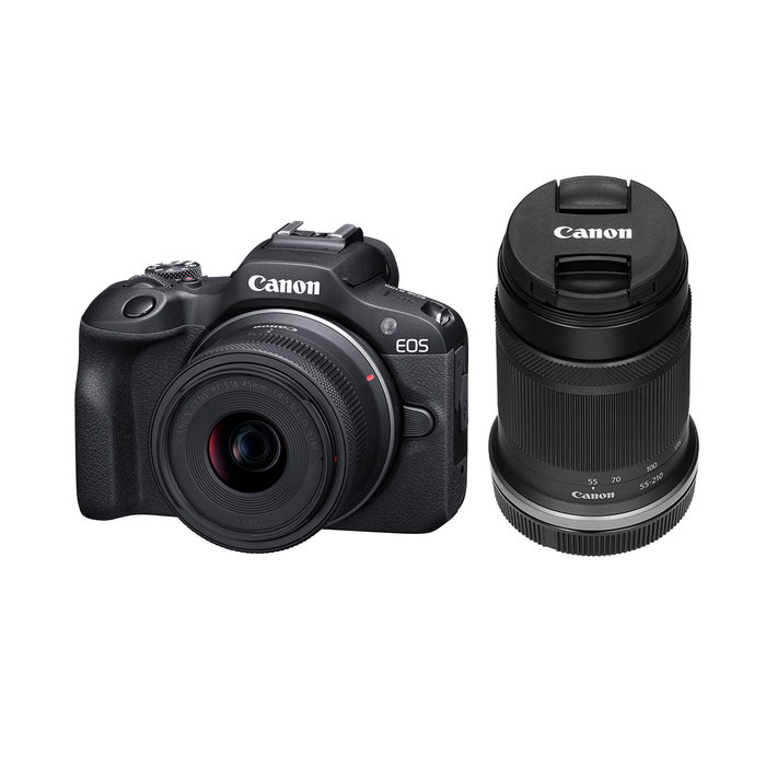 Canon EOS R100 Mirrorless Camera with RF-S 18-45mm F4.5-6.3 IS STM & RF-S 55-210mm F5-7.1 IS STM Lens