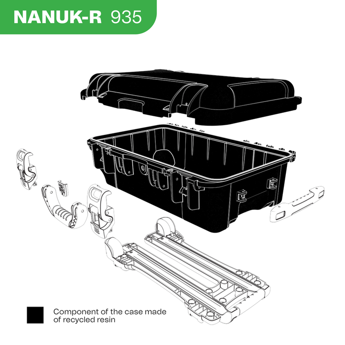 Nanuk R 935 Wheeled Pro Photo Kit Protective Case with Padded Dividers & Lid Organizer - Black