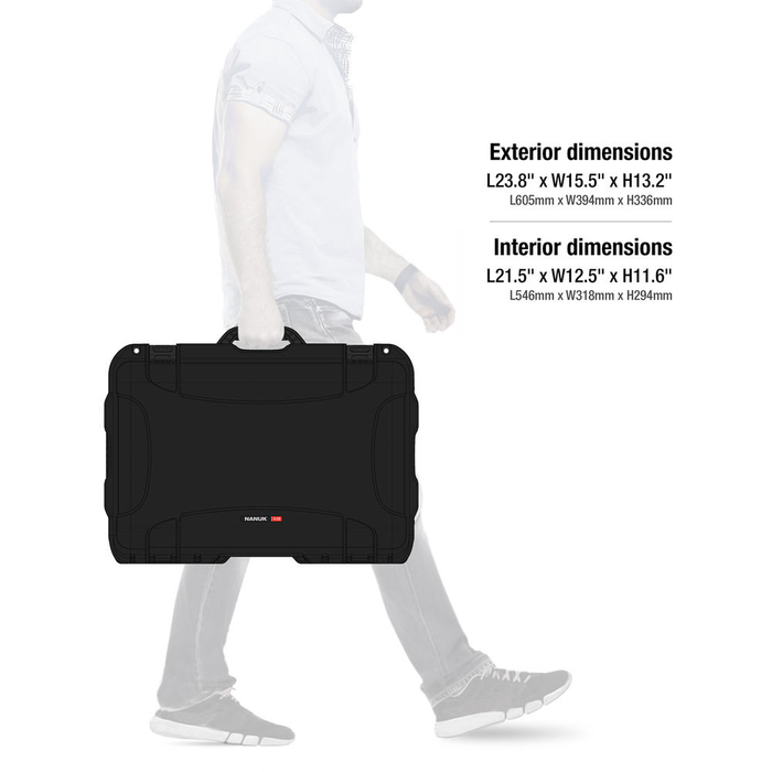 Nanuk 938 Wheeled Protective Case with Cubed Foam & Lid Foam - Black