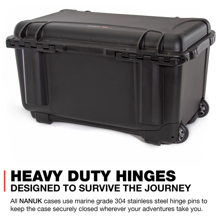 Nanuk 938 Wheeled Protective Case with Cubed Foam & Lid Foam - Black