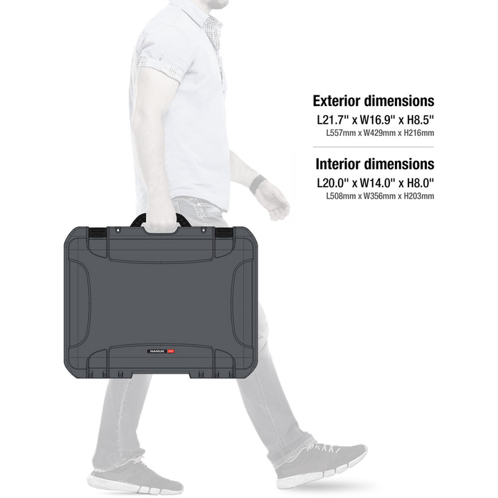 Nanuk 940 Wheeled Protective Case with Padded Dividers & Lid Foam - Graphite