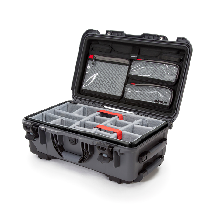 Nanuk 935 Wheeled Hard Utility Case with Padded Divider Insert & Lid Organizer - Graphite