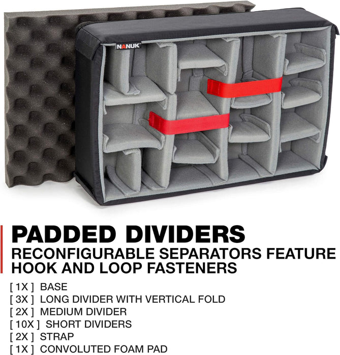 Nanuk 925 Pro Photo Kit Carry-On Hard Case with Padded Divider Insert & Lid Organizer - Black