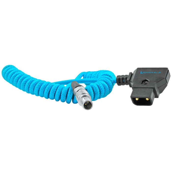 Kondor Blue D-Tap to LEMO 2 Pin 0B Male Power Cable for Z CAM, SmallHD, Teradek, 20" Coiled - Kondor Blue