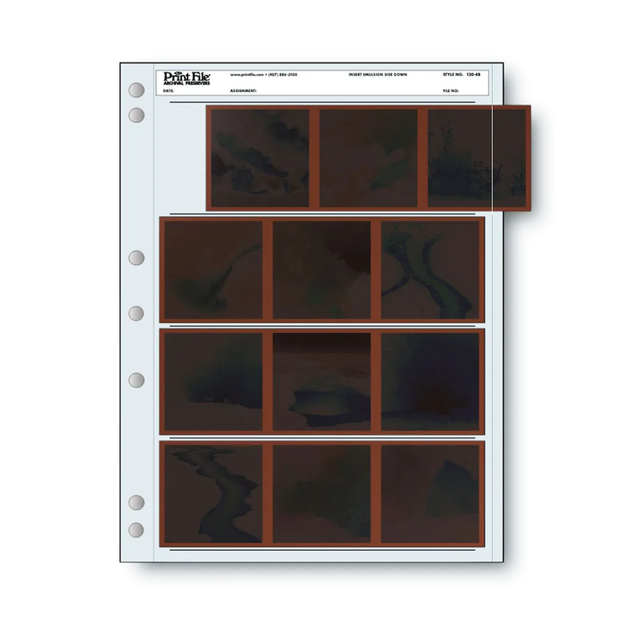 Print File 120-4B Archival Negative Pages for 120 Film (Holds 4 Strips) - 25 Pack