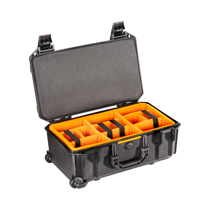 Pelican V525 Vault Rolling Case with Padded Dividers & Lid Foam - Black