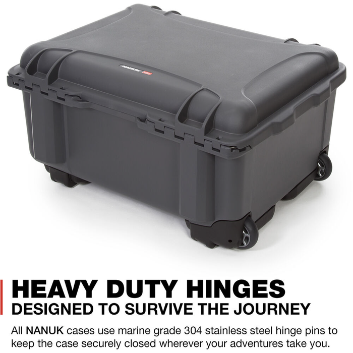 Nanuk 950 Wheeled Protective Case with Cubed Foam & Lid Foam - Graphite