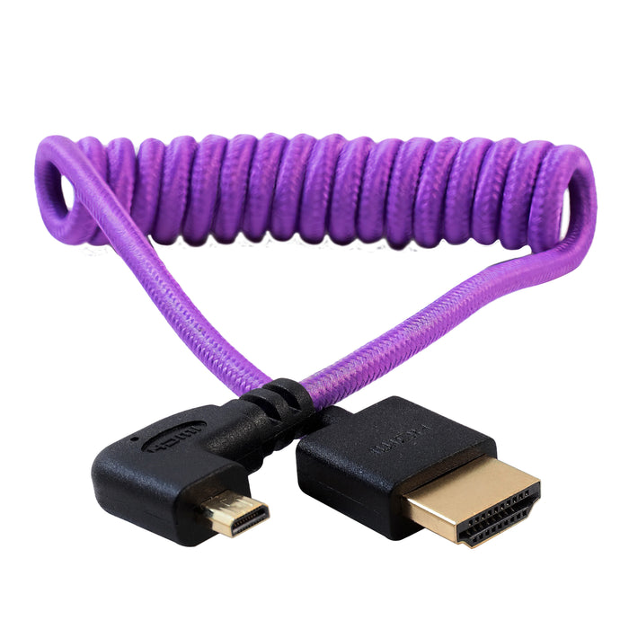 coiled mic cable for andoer fish pole Kondor Blue Gerald Undone Braided Coiled High-Speed Right-Angle Micro- — Glazer's Camera
