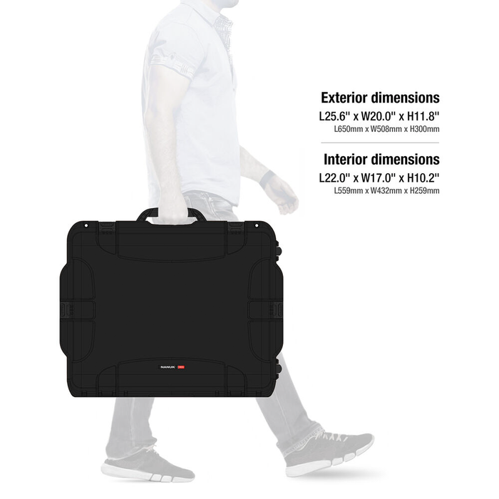 Nanuk 955 Wheeled Protective Case with Padded Dividers & Lid Foam - Black