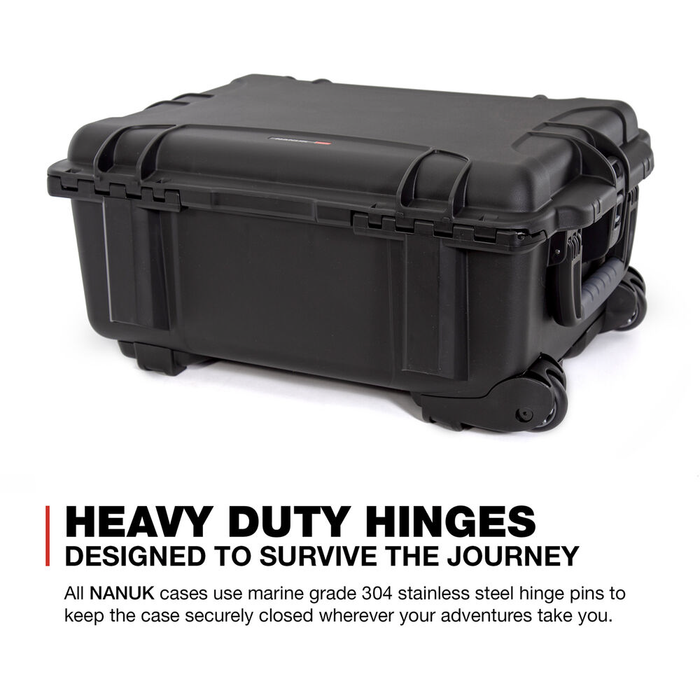 Nanuk 955 Wheeled Pro Photo Kit Protective Case with Padded Dividers & Lid Organizer - Black