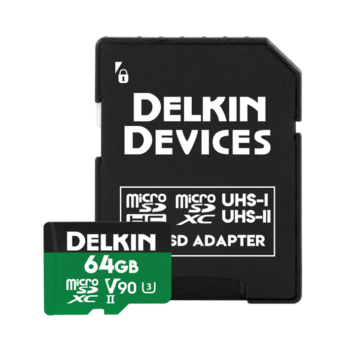 Delkin Devices 64GB POWER UHS-II microSDXC Memory Card with microSD Adapter