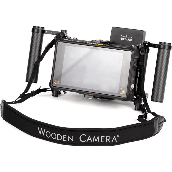 Wooden Camera Director's Monitor Cage v3 with Dual Carbon Fiber Handgrips