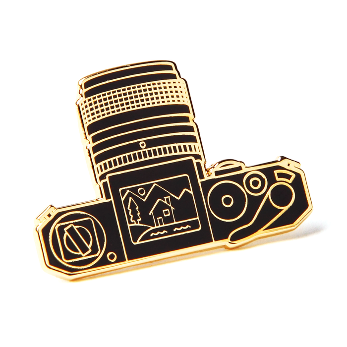 Viewfinder Camera Pin Gold