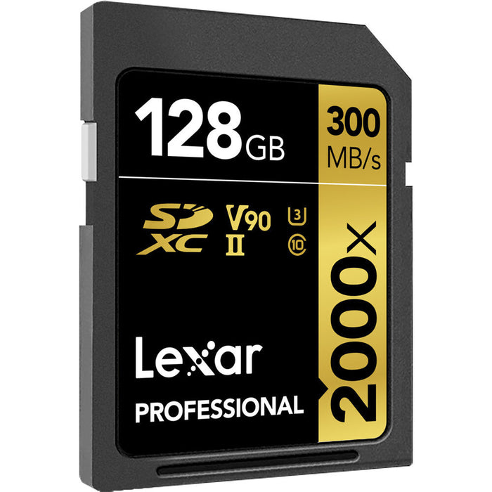 Lexar 128GB Professional 2000x UHS-II SDXC GOLD Series Memory Card - 2-Pack