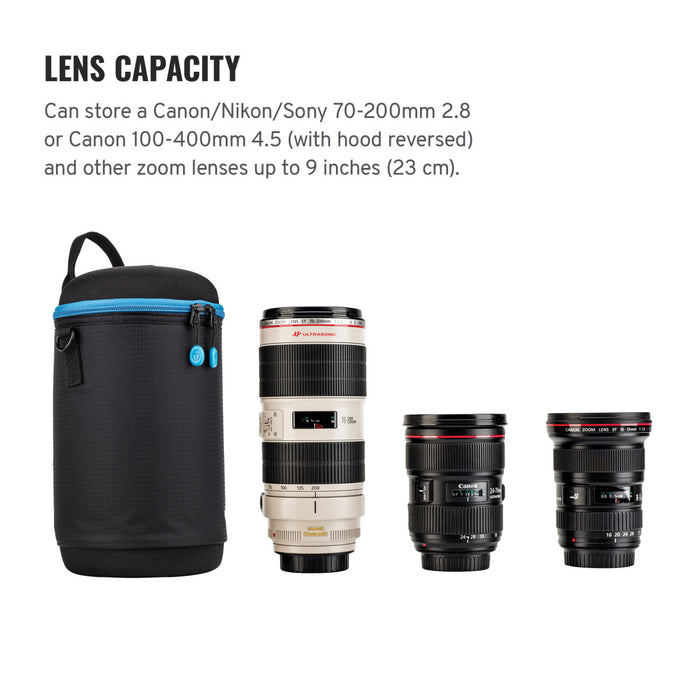 Tenba Soft Molded EVA Lens Capsule with Extra Padding, 9 x 4.8" - Black