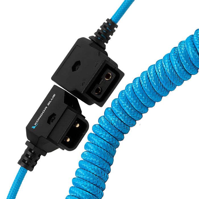 Kondor Blue D-Tap Extension Male to Female Coiled Cable, 16" - Kondor Blue