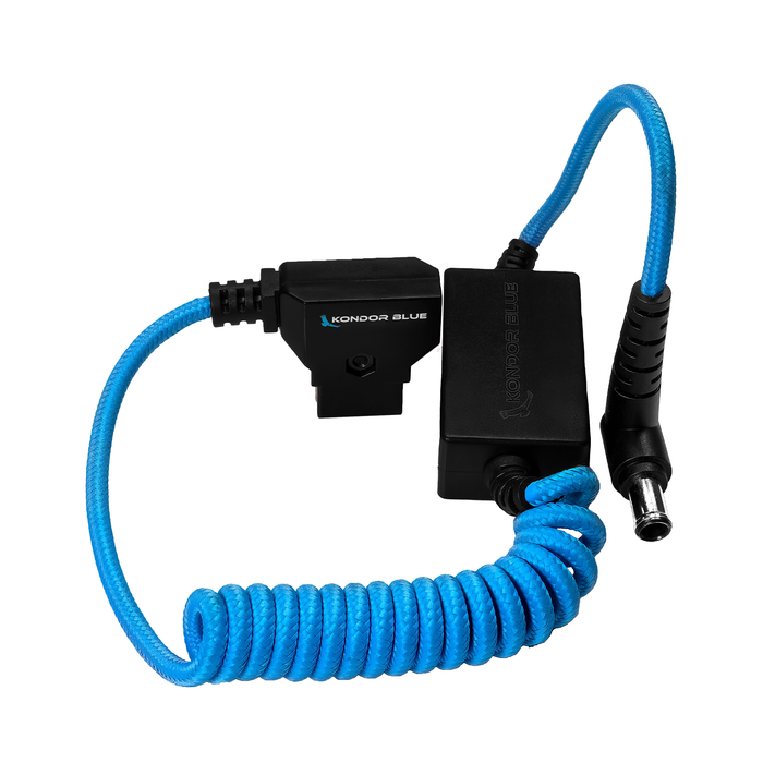 Kondor Blue Coiled D-Tap to 19.5V Regulated DC Power Cable for Sony FX9/FX6