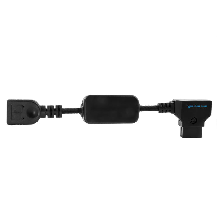 Kondor Blue D-Tap to 5V USB Female Converter Cable for Gold Mount/V-Mount Battery, 6" - Raven Black