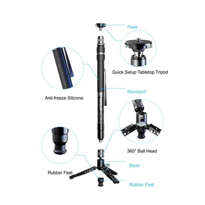 Sirui SVM-145 3-Section Carbon Fiber Monopod