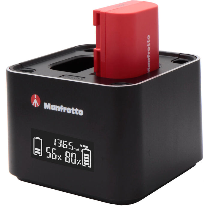 Manfrotto ProCUBE Professional Twin Charger for Canon LP-E6, LP-E6N, LP-E6NH, LP-E8, and LP-E17 Batteries
